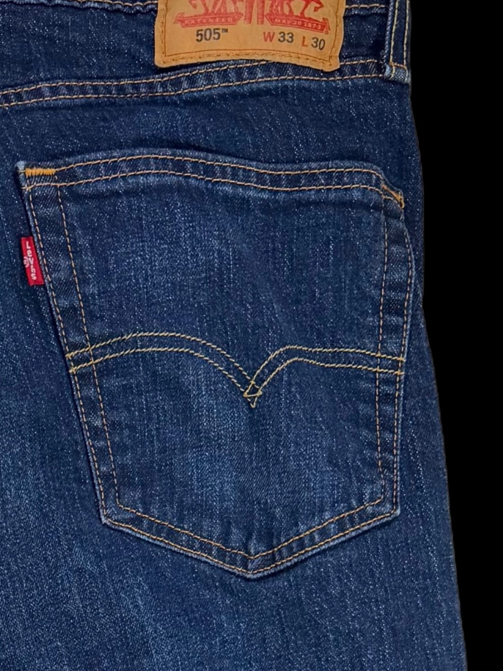 Levi’s 505 Men’s Jeans W33 L33 Actual 33-34x29 Straight Leg Blue Denim - Picture 7 of 7